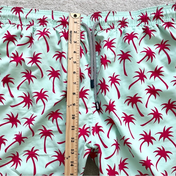 TOM & TEDDY PALM TREE PRINT SWIM TRUNKS SIZE XXL Trendy Stylish Beach Pool - Picture 5 of 7